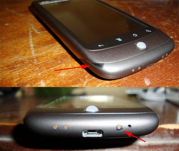 Paint job already coming off from the 2 month old Nexus One?