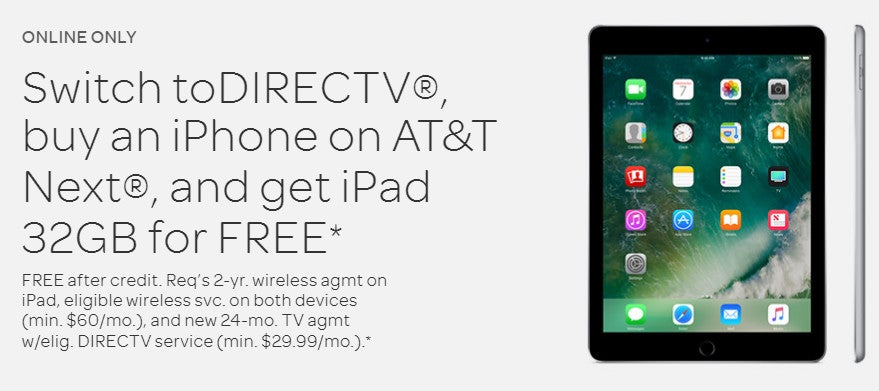 AT&amp;T offers BOGO deal on iPhone 7 or free iPad when you switch to DirecTV