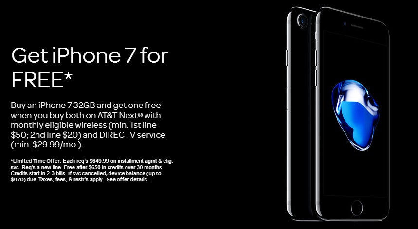 AT&T offers BOGO deal on iPhone 7 or free iPad when you switch to DirecTV