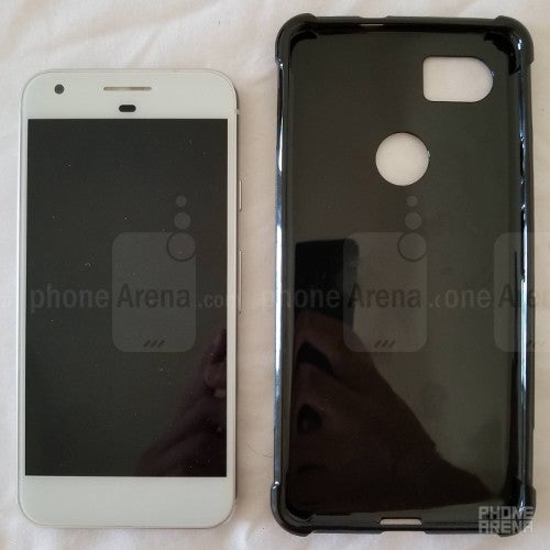 Alleged Pixel XL 2 case compared to original Pixel and Galaxy S8 – yeah, it's big