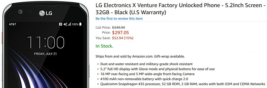 Rugged LG X Venture now available to buy unlocked in the US, works on all carriers
