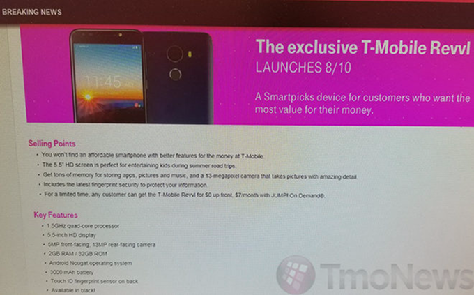 T-Mobile to launch its own REVVL T1 budget-friendly smartphone on August 10