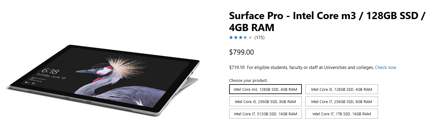 Save $70 on the Back to School purchase of this select Surface Pro tablet from Microsoft - Go back to school spending $80 less on a select version of the Microsoft Surface Pro