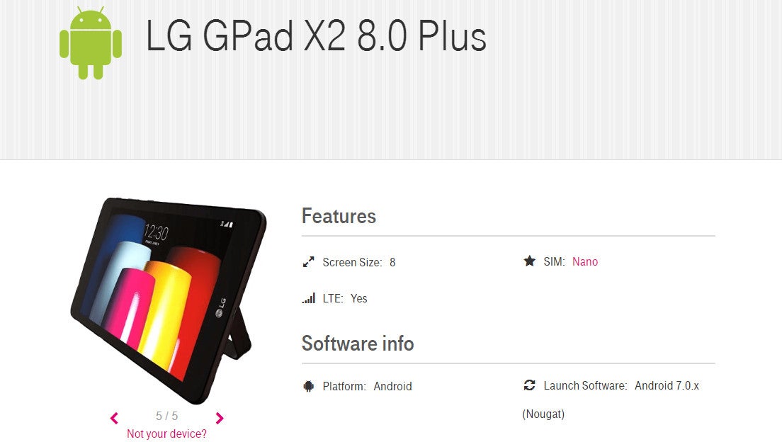 LG GPad X2 8.0 Plus tablet with Android 7.0 Nougat coming soon to T-Mobile