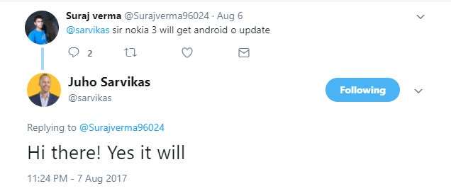 Yes, the cheap Nokia 3 will enjoy continued support: Android O update confirmed for the future