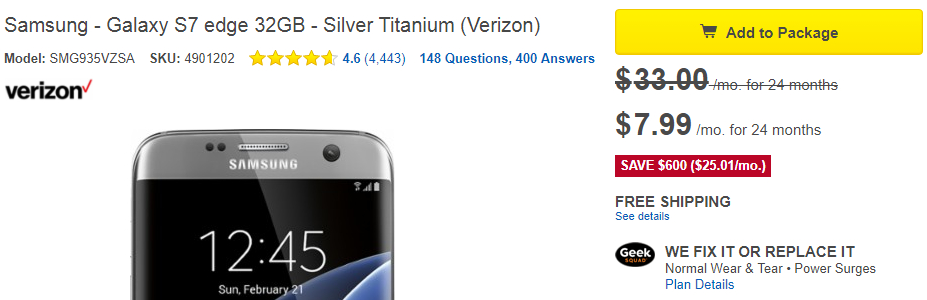 Deal: Get a Samsung Galaxy S7 edge for just $192 (on Verizon or Sprint)