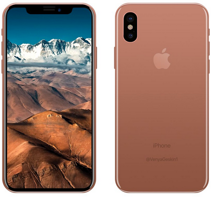 Render of the Bush Gold Apple iPhone 8 - Apple iPhone 8 to be offered in &quot;Blush Gold&quot;?