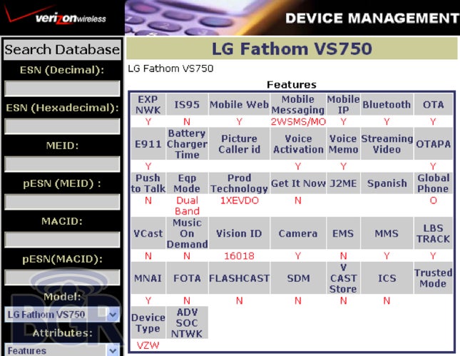 LG Fathom VS750 and BlackBerry Bold 9650 pops up in Verizon&#039;s internal systems