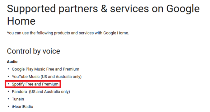 The free ad supported tier of Spotify is now supported on the Google Home smart speaker - Google Home will now work with the free ad supported tier of Spotify