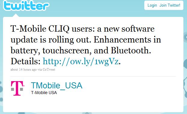 Motorla CLIQ gets software update