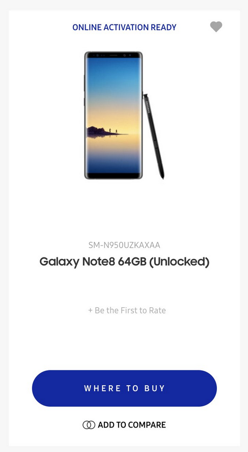 Samsung Galaxy Note 8 appears briefly on Sammy&#039;s U.S. website - Samsung Galaxy Note 8 makes a quick appearance on Samsung&#039;s U.S. website