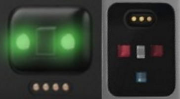 At left, green LED lights from the Fitbit Blaze fitness tracker; at right are the red LED sensors for the Fitbit smartwatch - Fitbit smartwatch renders show why the device might be a &quot;must-own&quot; for certain people