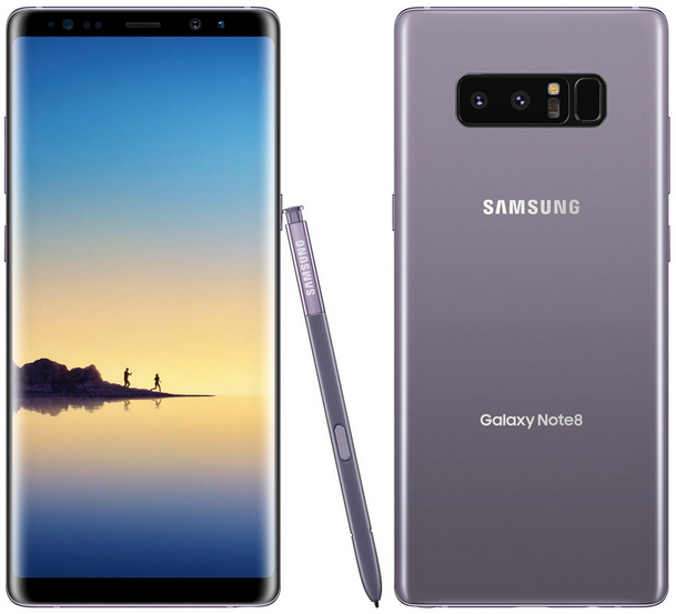 The Samsung Galaxy Note 8 in Orchid Gray, thanks to Evan Blass - On the eve of its unveiling, the Samsung Galaxy Note 8 appears in Orchid Gray