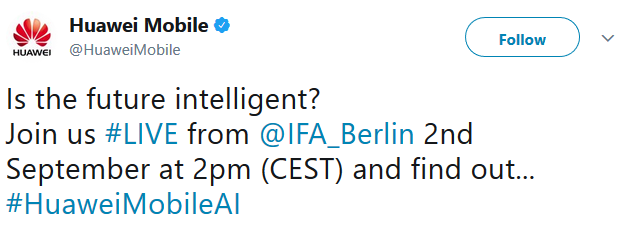 Huawei will talk about AI at IFA on September 2nd - Will Huawei discuss its AI-centered superphone on September 2nd at IFA?