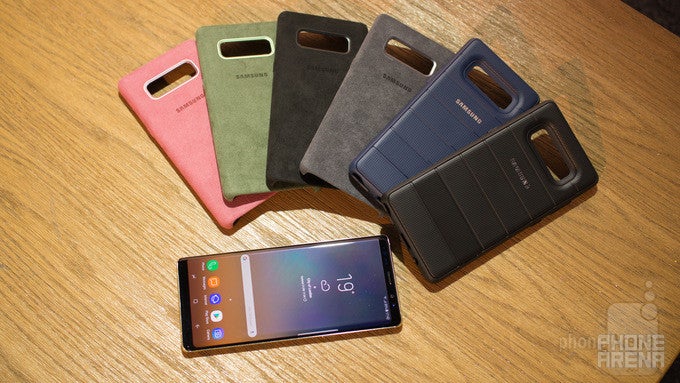 Some of the official Samsung Galaxy Note 8 cases, including four Alcantara cases - This is the official Galaxy Note 8 Alcantara case and it&#039;s... different