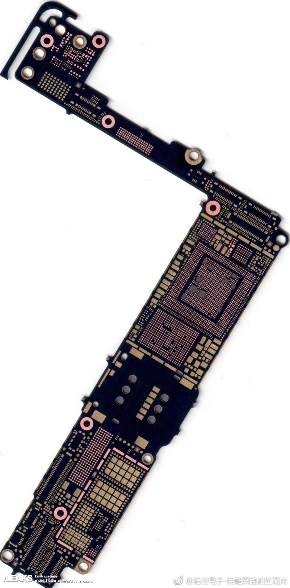 The iPhone 7s logic board also appeared on Weibo - iPhone 7s Plus bare logic board poses for the camera, A11 chip and Intel modem markings observed