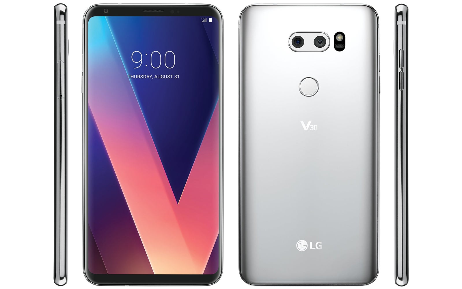 A leaked V30 official render, courtesy of Evan Blass - LG V30 gets pictured up close and personal, shows off sleek curved design