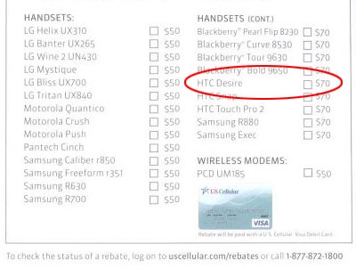 U.S. Cellular lands HTC Desire?