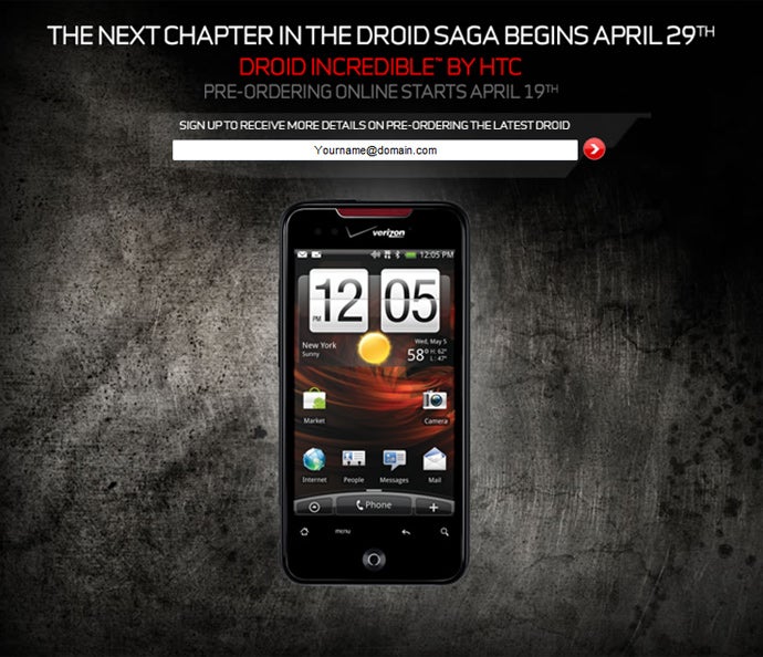 Users can pre-order the HTC Droid Incredible starting April 19 - HTC Droid Incredible finally announced, will cost $199