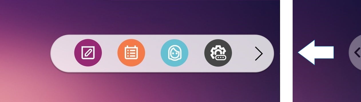 LG V30's Floating Bar expanded (left) and retracted (right) - LG V30 goes official: stunning bezel-less design and high-end audio in one powerful package