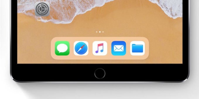 The Apple iPhone 8 is expected to have a dock in place of the home button (an iPad with iOS 11 pictured for illustration) - Apple iPhone 8 to feature a software &quot;dock&quot; in place of home button