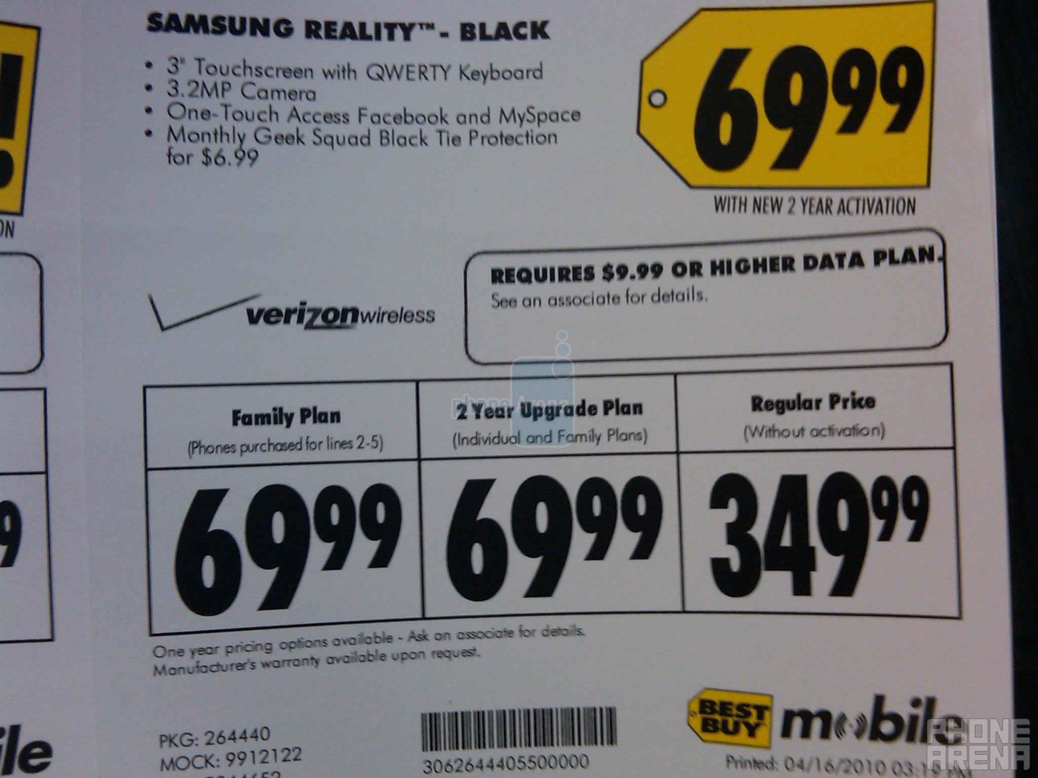 Best Buy to offer the Samsung Reality for $69.99