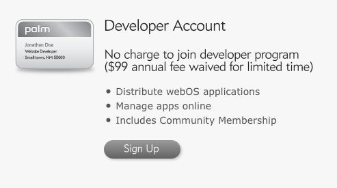 Palm says adios to the $99 annual webOS development fee - for now