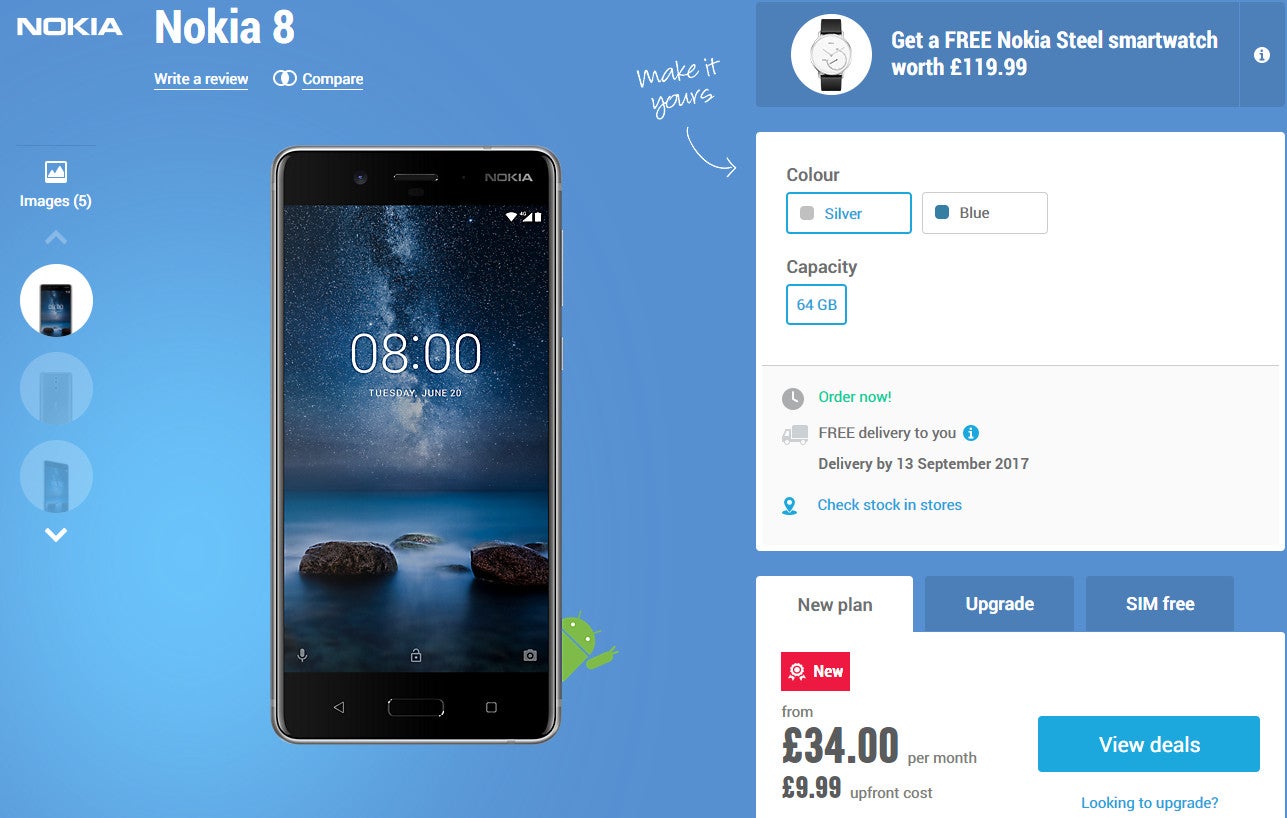Nokia 8 pre-orders in the UK come with free smartwatch