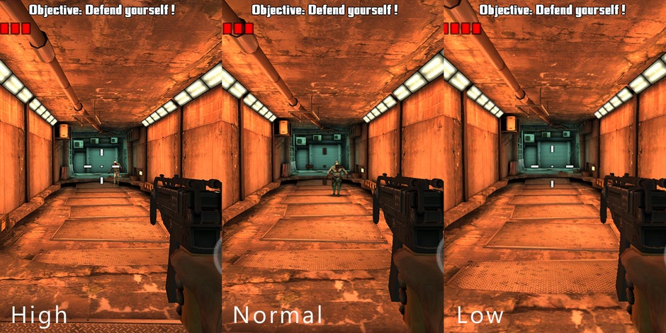 High, Normal and Low resolution settings in Dead Trigger - LG V30's "Game Tools": What is it and how to use it?