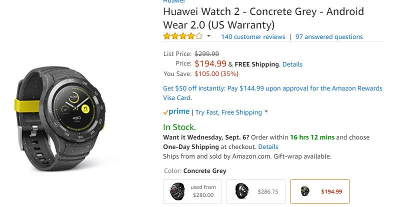 Deal: Huawei Watch 2 Sport costs less than $200 (35% off) on Amazon