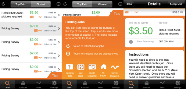 Field Agent is an iPhone app that pays you for a change