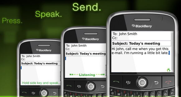Compose e-mail on your BlackBerry without using fingers with Dragon Dictation