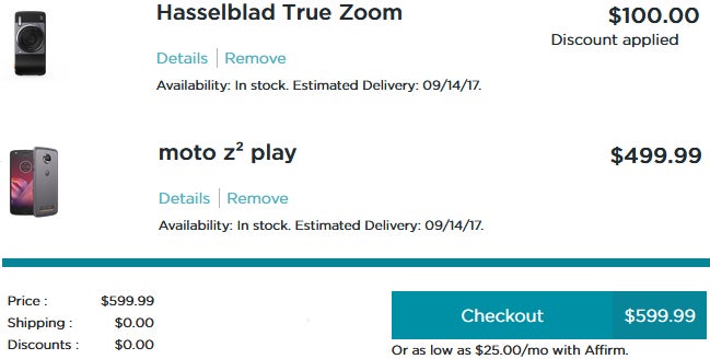 Deal: Buy an unlocked Moto Z2 Play and save $199 on a Hasselblad True Zoom, or a Moto Projector