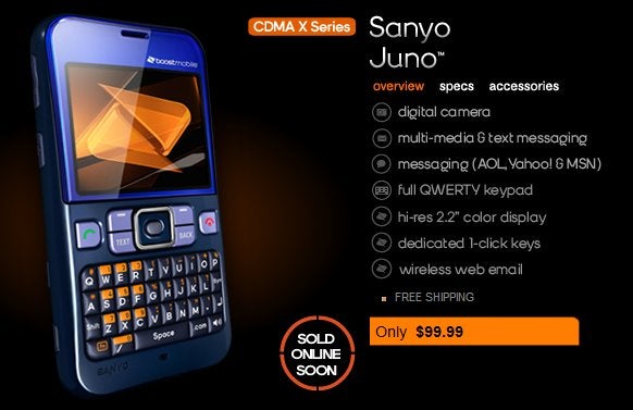 Sanyo Juno coming soon to Boost Mobile