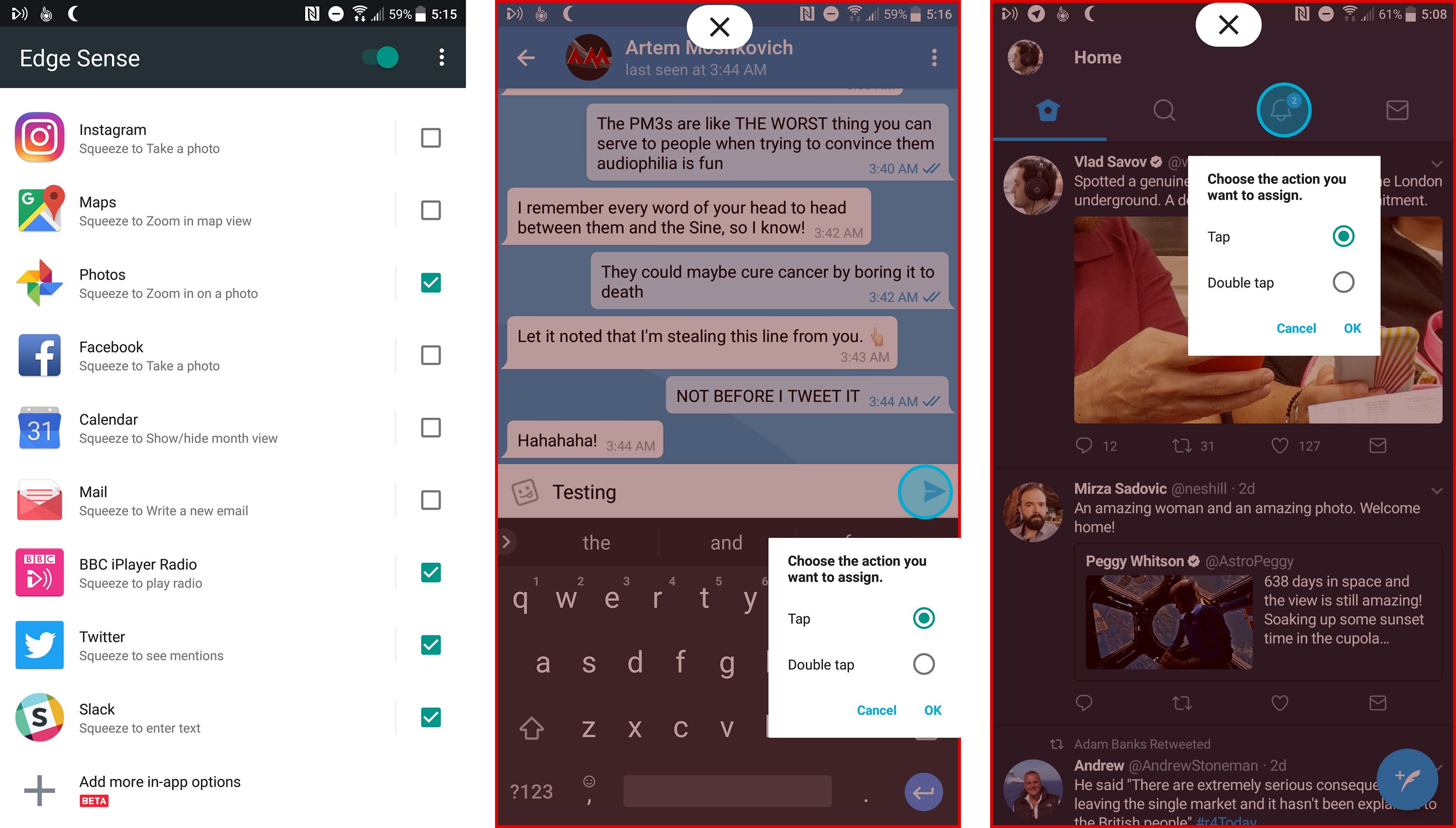 Edge Sense now allows you to map per-app actions - Beta app update brings customizable per-app actions to HTC U11&#039;s squeezable Edge Sense