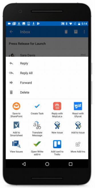 Microsoft updates Outlook for Android with add-ins, Gmail will soon get the same treatment