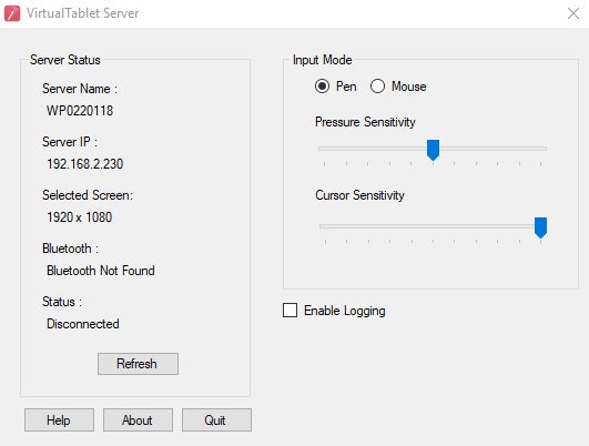 I've cranked up the cursor speed to the highest setting, because the display surface of the Note 8 is rather limited and I want to be able to work comfortably within it. As for pressure sensitivity, you'll have to find the golden middle for yourself. Also, make sure that Pen mode is enabled!" &nbsp - How to turn the Galaxy Note 8 into a graphics tablet for your PC