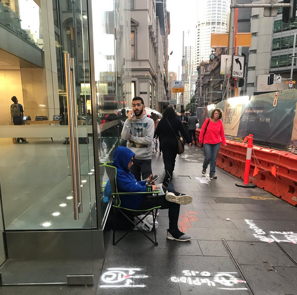 Line starts forming in front of the Sydney Apple Store - Line already forms in front of the Sydney Apple Store for the new iPhone models