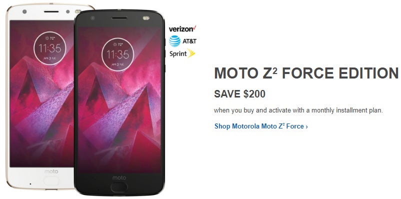 Deal: Save $200 on a Motorola Moto Z2 Force (AT&T, Verizon, Sprint)