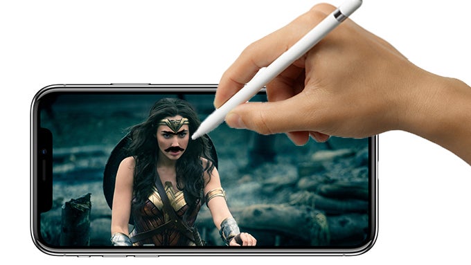 An artist's interpretation of the Apple Pencil being used on the iPhone X - Apple iPhone X: all the rumors that didn't come true