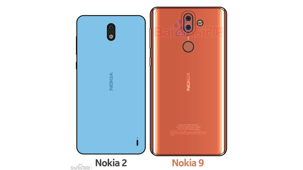 Mock-up image portraying the Nokia 2 and Nokia 9 - Nokia 9 mock-up and renders emerge, might give us a first look at the handset
