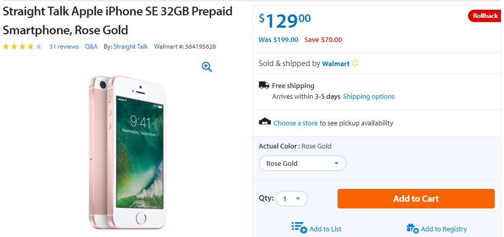 Deal: Grab Apple's iPhone SE at a bargain price from Walmart, on sale for just $129
