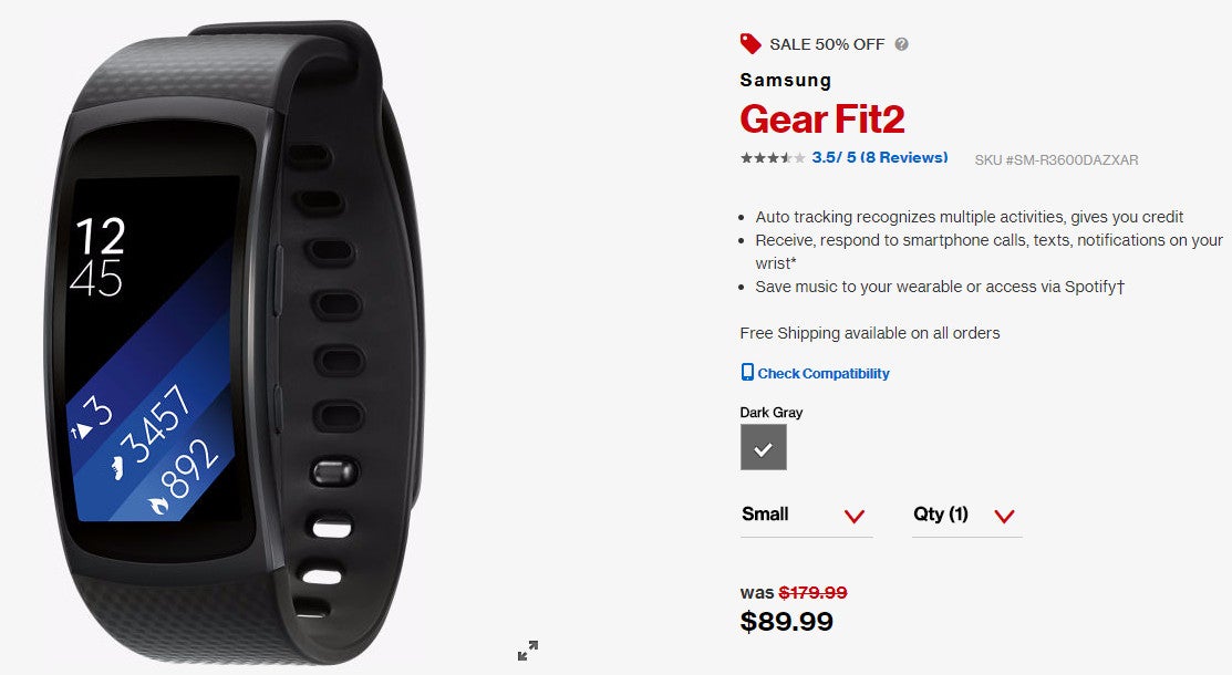 Deal: Verizon offers the Samsung Gear Fit2 at half the price