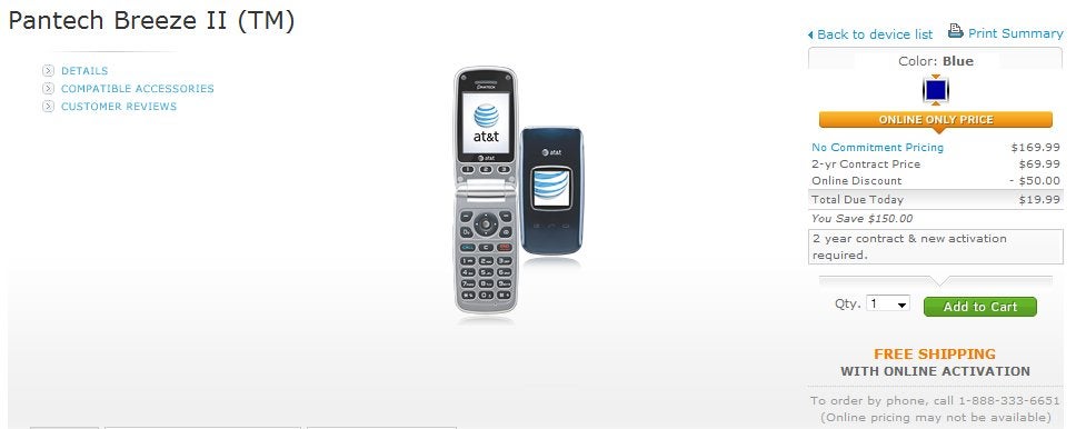 AT&amp;T is now selling the Pantech Breeze II for $20