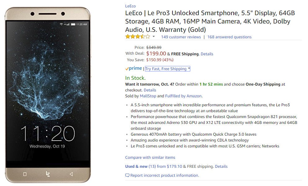 Deal: For $200 you can now buy a 2016 flagship smartphone on Amazon, the LeEco Le Pro3
