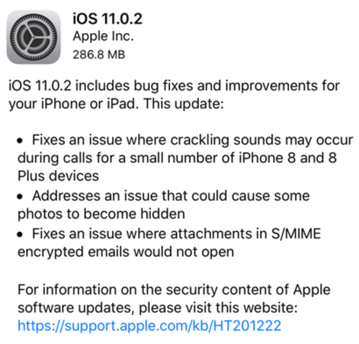 Apple clears up a few issues with the update to iOS 11.0.2 - No more Snap, Crackle or Pop for iPhone 8/8 Plus as Apple sends out iOS 11.0.2