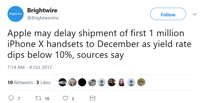 New report says that the Apple iPhone X could be delayed until December - Report says Apple iPhone X yield rate drops under 10%; release could be delayed until December