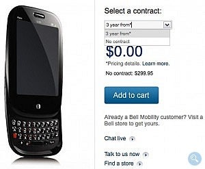 Bell axes the 1-year & 2-year pricing options for the Palm Pre