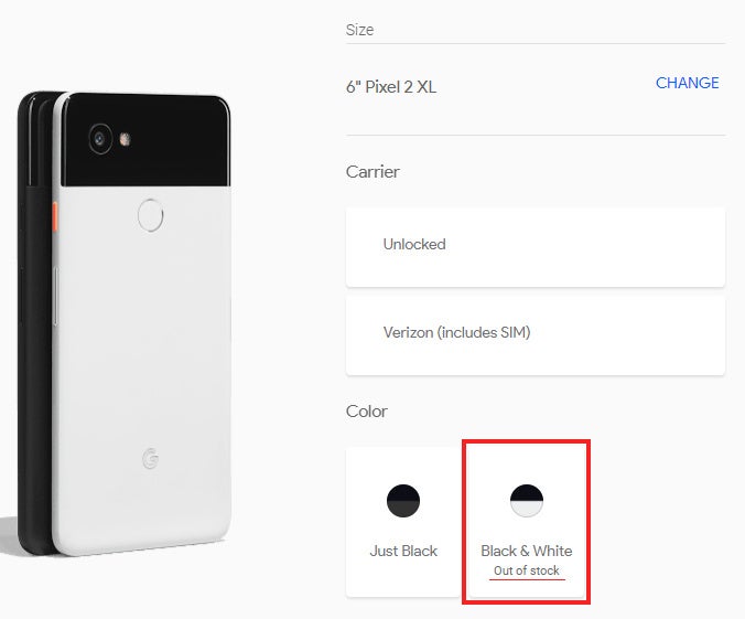 Yup, sold out on day 1! - Just like that: Google Pixel 2 XL &#039;panda&#039; is now out of stock