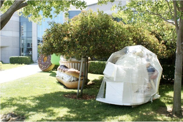 A wrapped Froyo at the Googleplex - A giant Froyo hits the Googleplex